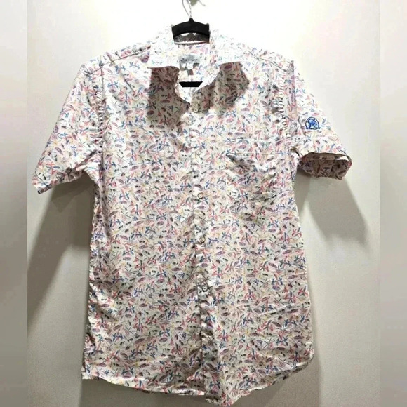 Peter Millar Other - Peter Millar Summer Men's Small Helicopter Palm Tree Print Short Sleeve Button